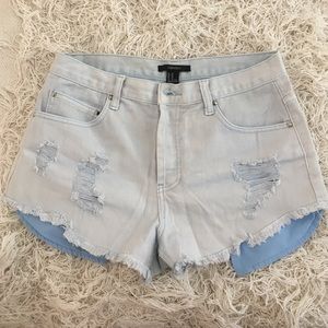 baby blue distressed cutoff shorts